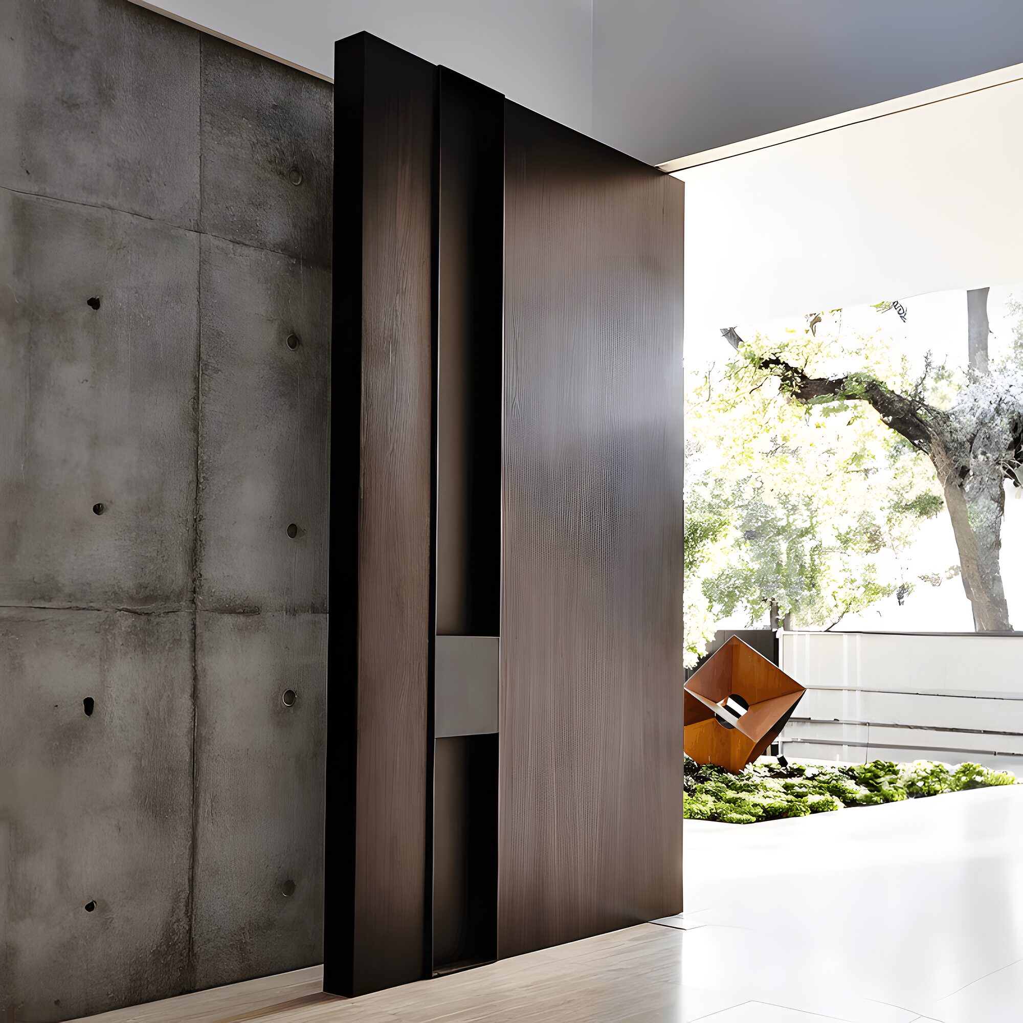 A bespoke pivot door built by Pro·Wood
